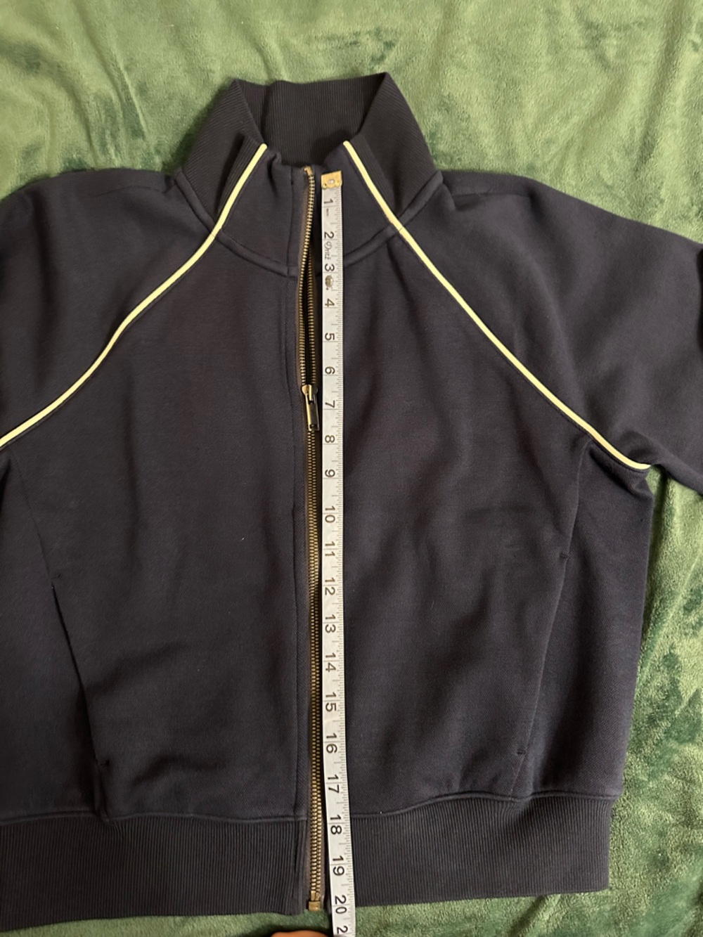 SPANX NWT Navy Bomber Jacket with White Piping - Picture 6 of 16